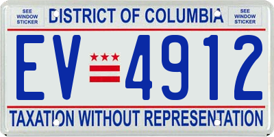 DC license plate EV4912