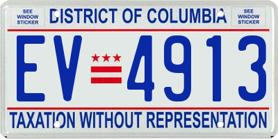 DC license plate EV4913