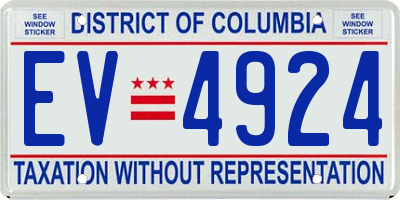 DC license plate EV4924