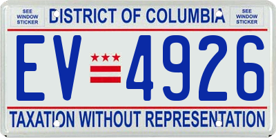 DC license plate EV4926