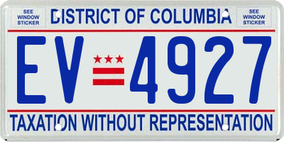 DC license plate EV4927