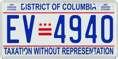 DC license plate EV4940
