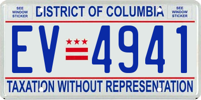 DC license plate EV4941