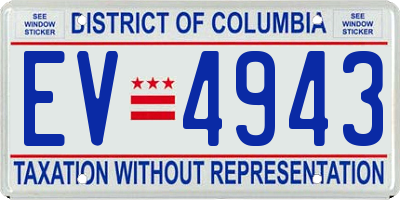 DC license plate EV4943
