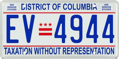 DC license plate EV4944