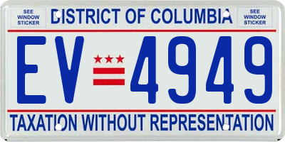 DC license plate EV4949