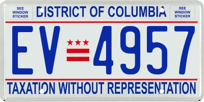 DC license plate EV4957