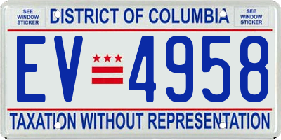 DC license plate EV4958