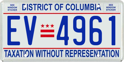 DC license plate EV4961