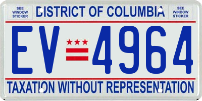 DC license plate EV4964