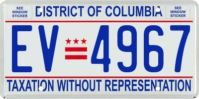 DC license plate EV4967