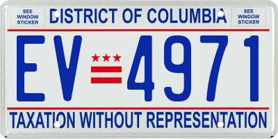 DC license plate EV4971