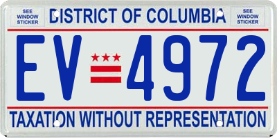 DC license plate EV4972