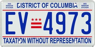 DC license plate EV4973