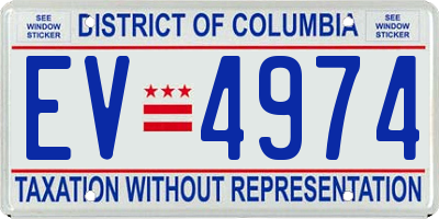 DC license plate EV4974