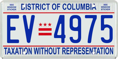 DC license plate EV4975