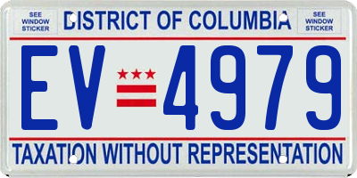 DC license plate EV4979