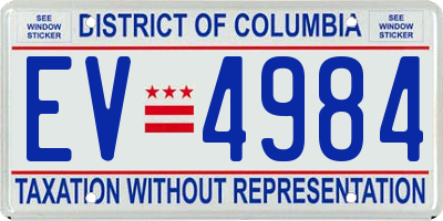DC license plate EV4984
