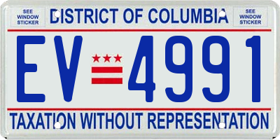 DC license plate EV4991