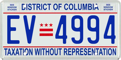 DC license plate EV4994