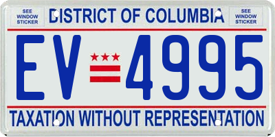 DC license plate EV4995