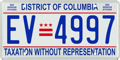 DC license plate EV4997
