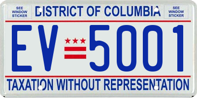 DC license plate EV5001