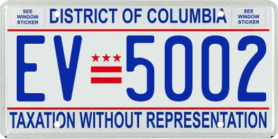 DC license plate EV5002