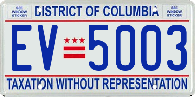 DC license plate EV5003