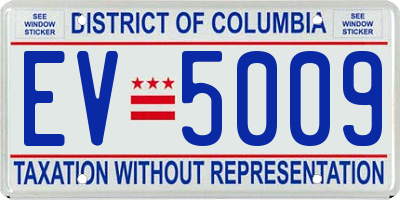 DC license plate EV5009