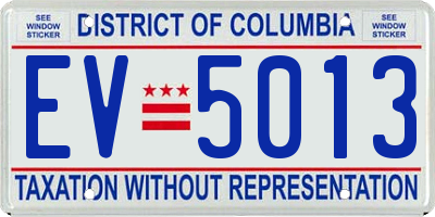 DC license plate EV5013