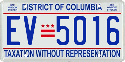 DC license plate EV5016