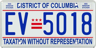 DC license plate EV5018