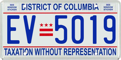 DC license plate EV5019