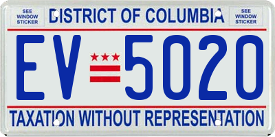 DC license plate EV5020