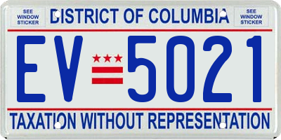 DC license plate EV5021