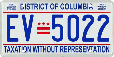 DC license plate EV5022