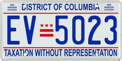 DC license plate EV5023