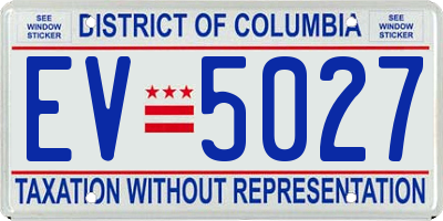 DC license plate EV5027