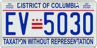 DC license plate EV5030