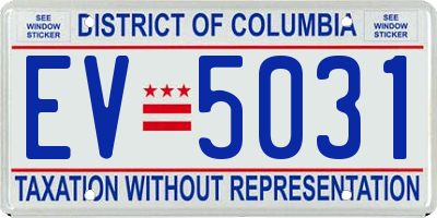 DC license plate EV5031