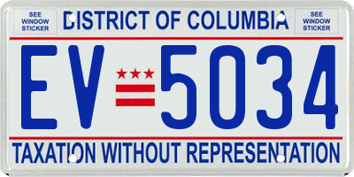 DC license plate EV5034