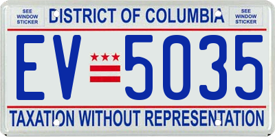 DC license plate EV5035