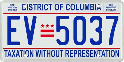 DC license plate EV5037