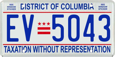 DC license plate EV5043