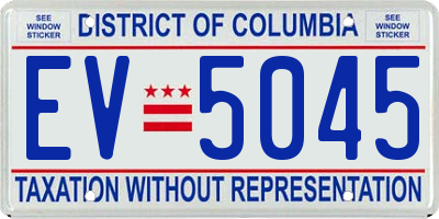 DC license plate EV5045