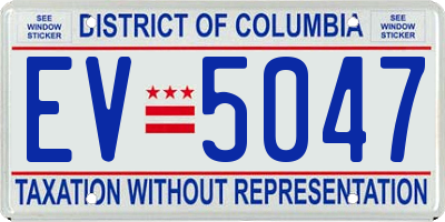DC license plate EV5047