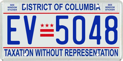 DC license plate EV5048