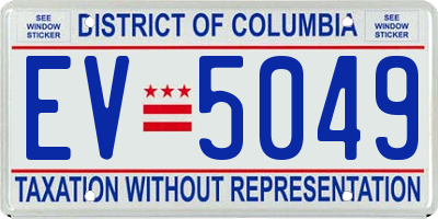 DC license plate EV5049