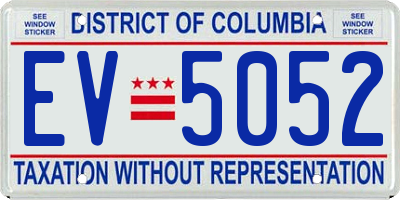 DC license plate EV5052
